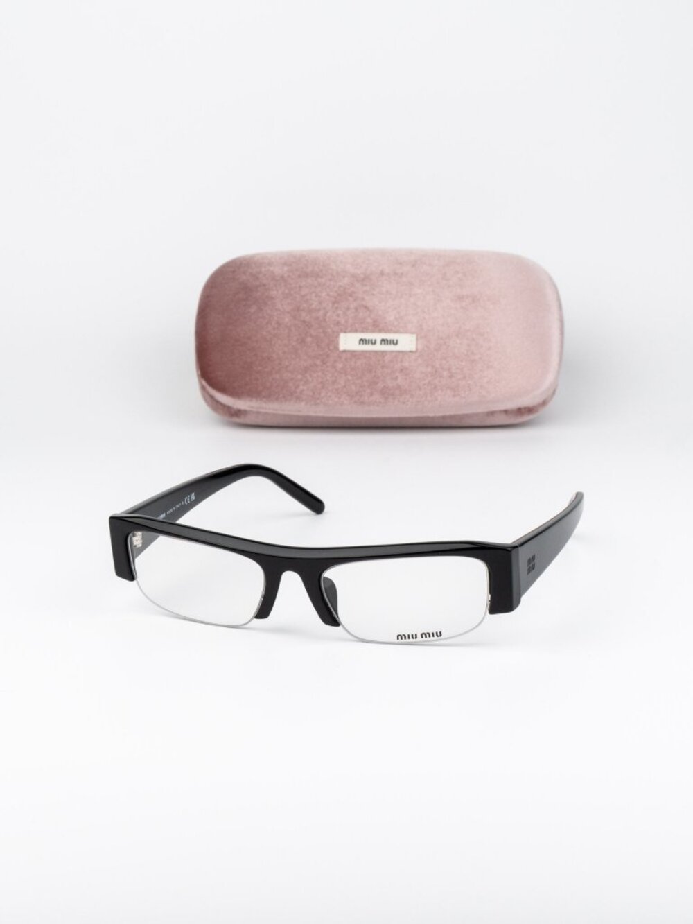 Miu Miu Women Eyeglasses Black Rectangle MUB07S 16K08N NEW AUTHENTIC